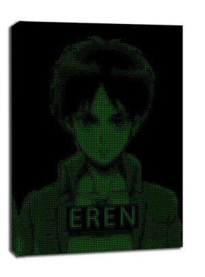 H4CK3D - Eren, Attack on Titan Atak Tytanów - obraz na płótnie 70x100 cm