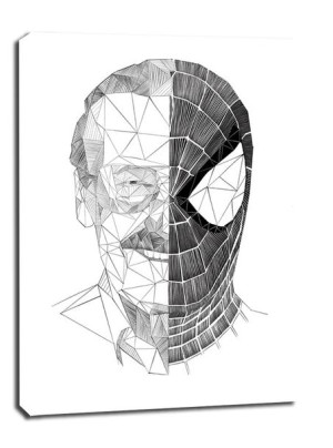 Geometryczny Stan Lee - obraz na płótnie 90x120 cm
