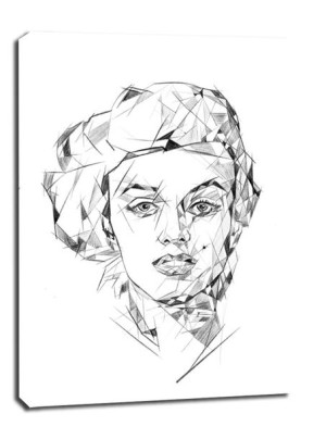 Geometryczna Marylin Monroe II - obraz na płótnie 60x80 cm