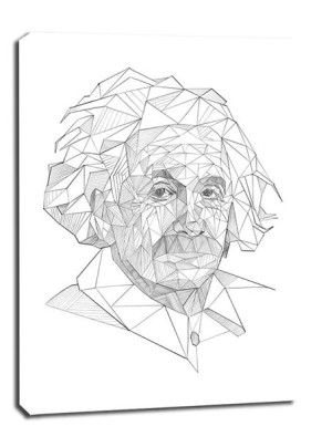 Geometryczny Albert Einstein - obraz na płótnie 20x30 cm