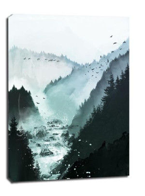 Rzeka w górach - obraz na płótnie 70x100 cm