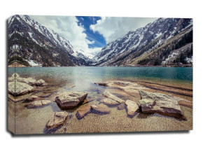 Gaube Lake Francja piereneje - obraz na płótnie 91,5x61 cm