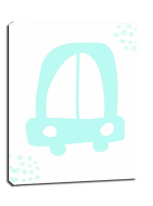 Błękitne auto - obraz na płótnie 30x40 cm