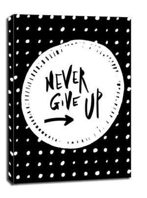 never give up - obraz na płótnie 40x50 cm