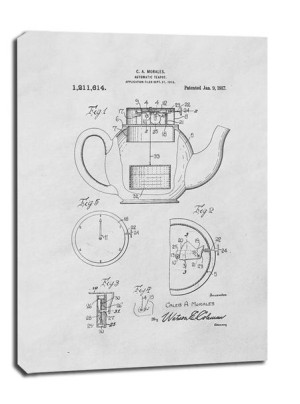 Patent Dzbanek na herbatę Projekt z 1917 - obraz na płótnie 40x60 cm