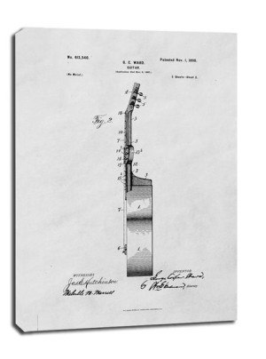 Patent GC Ward Gitara Projekt z 1898 - obraz na płótnie 40x60 cm
