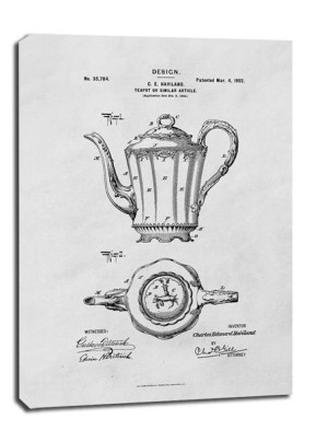Patent Haviland Dzbanek na herbatę Projekt z 1902 - obraz na płótnie 60x80