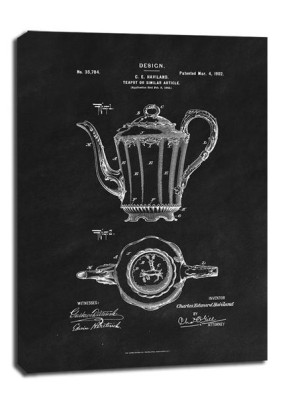Patent Haviland Dzbanek na herbatę Projekt z 1902, black - obraz na płótnie