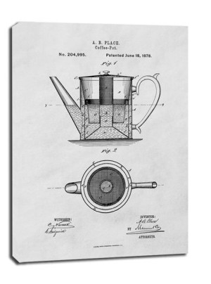 Patent Kawiarka Projekt z1878 - obraz na płótnie 20x30 cm