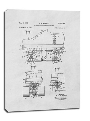 Patent Łyżworolki Projekt z1952 - obraz na płótnie 50x70 cm