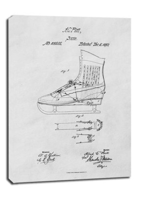 Patent Łyżwy Projekt z 1870 - obraz na płótnie 61x91,5 cm