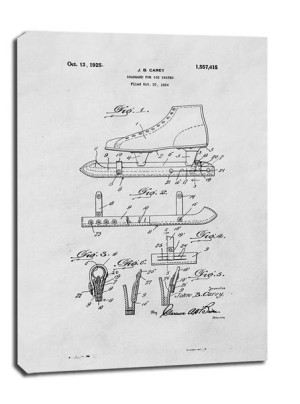 Patent Łyżwy Projekt z 1925 - obraz na płótnie 20x30 cm