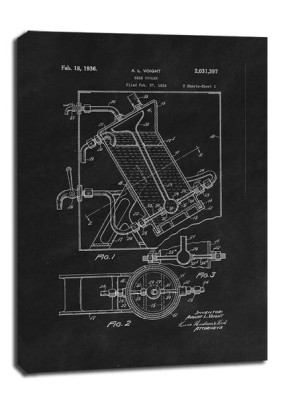 Patent Ochładzacz do Piwa Projekt z 1936, black - obraz na płótnie 61x91,5