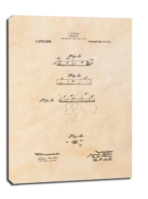 Patent Papieros Projekt z 1913, sepia - obraz na płótnie 40x50 cm