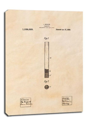 Patent Papieros Projekt z 1920, sepia - obraz na płótnie 70x100 cm