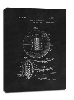 Patent Retro Piłka Nożna projekt z 1926, black - obraz na płótnie 40x60 cm