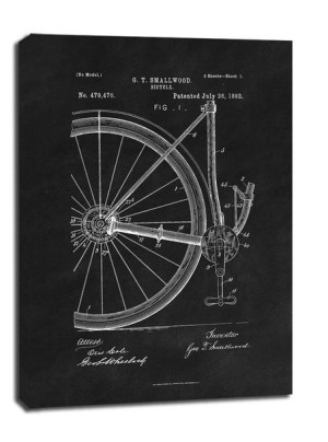 Patent Rower Projekt z 1892, black - obraz na płótnie 90x120 cm