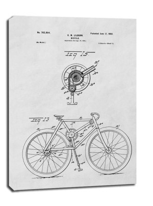 Patent Rower Projekt z 1902 - obraz na płótnie 20x30 cm