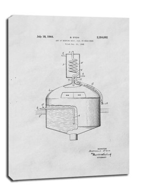 Patent Sztuka Warzenia Piwa Projekt z 1944 - obraz na płótnie 50x70 cm