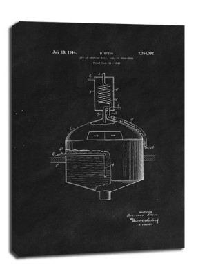 Patent Sztuka Warzenia Piwa Projekt z 1944, black - obraz na płótnie 40x50