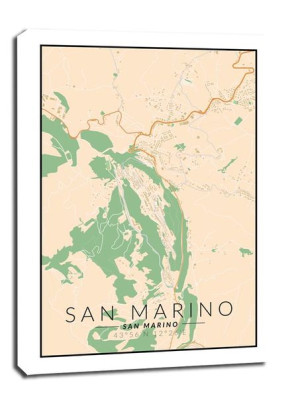 San Marino mapa kolorowa - obraz na płótnie 60x80 cm