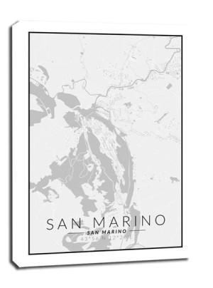 San Marino mapa czarno biała - obraz na płótnie 40x50 cm