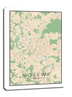 Moskwa mapa kolorowa - obraz na płótnie 40x60 cm
