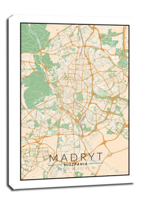 Madryt mapa kolorowa - obraz na płótnie 40x60 cm