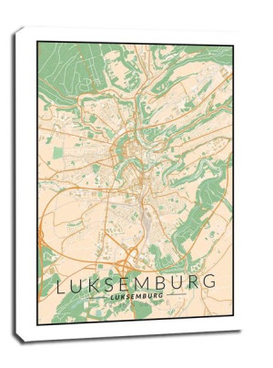 Luksemburg mapa kolorowa - obraz na płótnie 60x80 cm