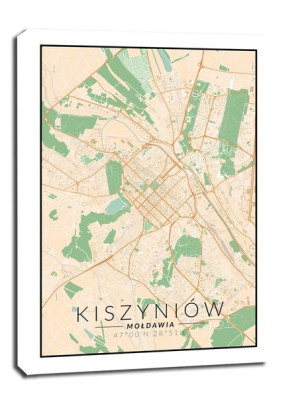 Kiszyniow mapa kolorowa - obraz na płótnie 40x50 cm