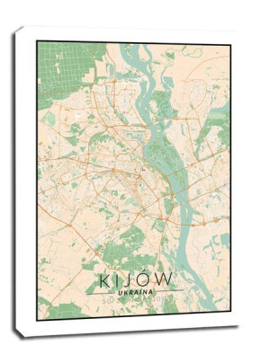 Kijów mapa kolorowa - obraz na płótnie 40x50 cm