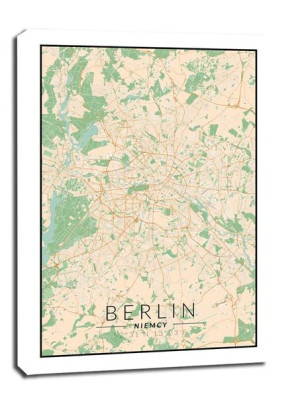 Berlin mapa kolorowa - obraz na płótnie 20x30 cm
