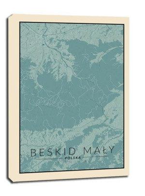 Beskid Mały mapa vintage - obraz na płótnie 40x50 cm