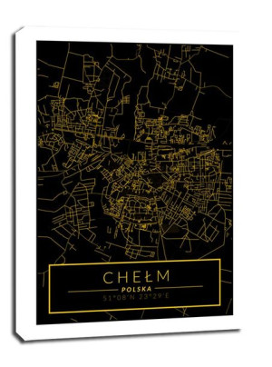 Chełm mapa złota - obraz na płótnie 30x40 cm