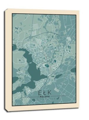 Ełk mapa vintage - obraz na płótnie 30x40 cm
