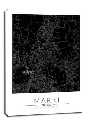 Marki mapa czarna - obraz na płótnie 61x91,5 cm