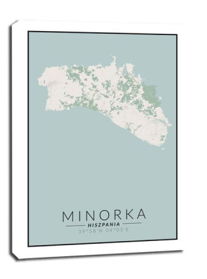 Minorka mapa kolorowa - obraz na płótnie 40x60 cm
