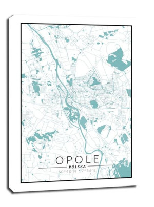 Opole mapa blue - obraz na płótnie 30x40 cm