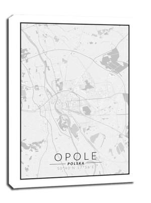 Opole mapa czarno biała - obraz na płótnie 30x40 cm