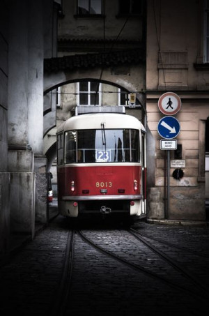Praga, Tramwaj I - plakat premium 40x60 cm