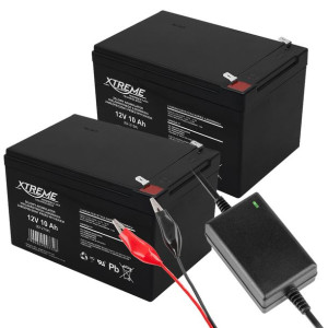2x Akumulator żelowy 12V 10Ah XTREME + ładowarka