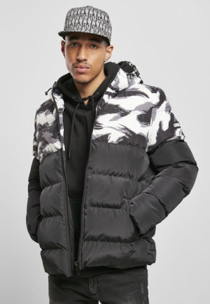 Kurtka Zimowa Statement Brushcamo Yoke Puffer Black/Grey