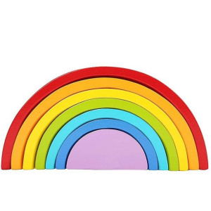 Drewniana Układanka Tęcza Montessori 7el.