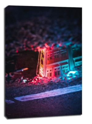 Singapur, Neon - obraz na płótnie 61x91,5 cm