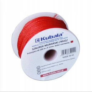 KUBALA Sznurek murarski 1,0mm 100m czerwony 9922