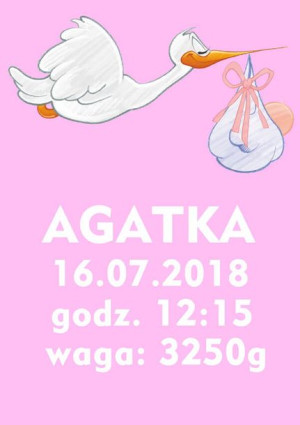 Metryczka dla dziewczynki - plakat 59,4x84,1 cm
