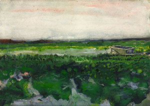 Vincent Van Gogh, Landscape with Wheelbarrow - plakat 100x70 cm