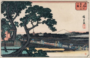 Picture of Matsuchiyama, Hiroshige - plakat 100x70 cm