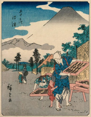 The Fifty-Three Stations of the Tokaido Numazu, Hiroshige - plakat 40x60 cm