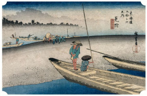 Picture of the Tenryu River near Mitsuke, Hiroshige - plakat 70x50 cm